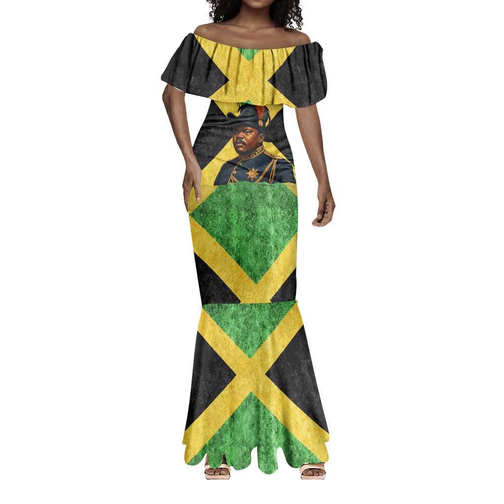 Marcus Garvey Mermaid Dress Jamaican Flag Theme African Fist Civil Rights Symbol Pan African Tribute Design TS04