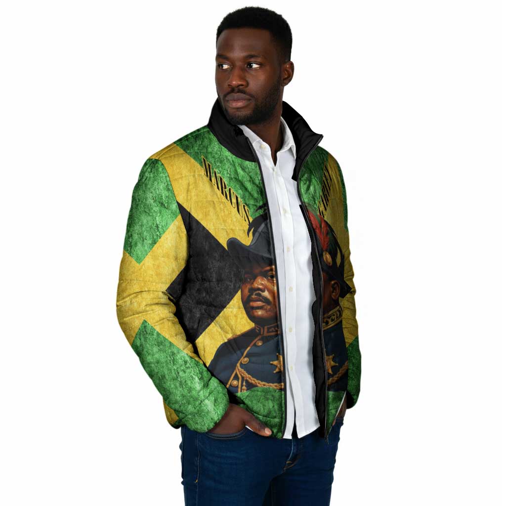 Marcus Garvey Padded Jacket Jamaican Flag Theme African Fist Civil Rights Symbol Pan African Tribute Design - African Pride