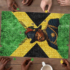 Marcus Garvey Puzzle Jamaican Flag Theme African Fist Civil Rights Symbol Pan African Tribute Design - African Pride