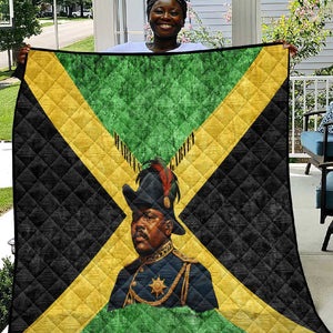 Marcus Garvey Quilt Jamaican Flag Theme African Fist Civil Rights Symbol Pan African Tribute Design - African Pride