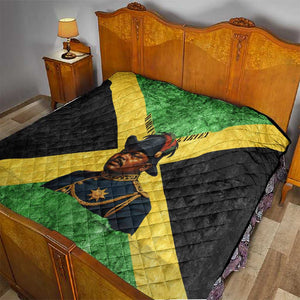 Marcus Garvey Quilt Jamaican Flag Theme African Fist Civil Rights Symbol Pan African Tribute Design - African Pride