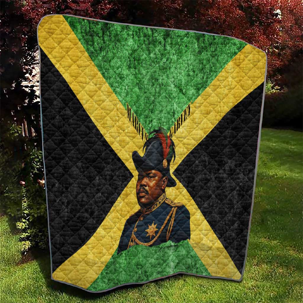 Marcus Garvey Quilt Jamaican Flag Theme African Fist Civil Rights Symbol Pan African Tribute Design - African Pride