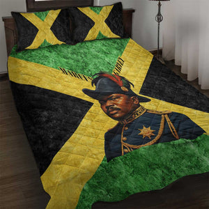 Marcus Garvey Quilt Bed Set Jamaican Flag Theme African Fist Civil Rights Symbol Pan African Tribute Design - African Pride