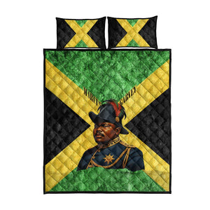 Marcus Garvey Quilt Bed Set Jamaican Flag Theme African Fist Civil Rights Symbol Pan African Tribute Design - African Pride