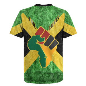 Marcus Garvey Rugby Jersey Jamaican Flag Theme African Fist Civil Rights Symbol Pan African Tribute Design TS04
