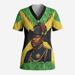 Marcus Garvey Scrub Top Jamaican Flag Theme African Fist Civil Rights Symbol Pan African Tribute Design - African Pride