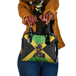 Marcus Garvey Shoulder Handbag Jamaican Flag Theme African Fist Civil Rights Symbol Pan African Tribute Design - African Pride