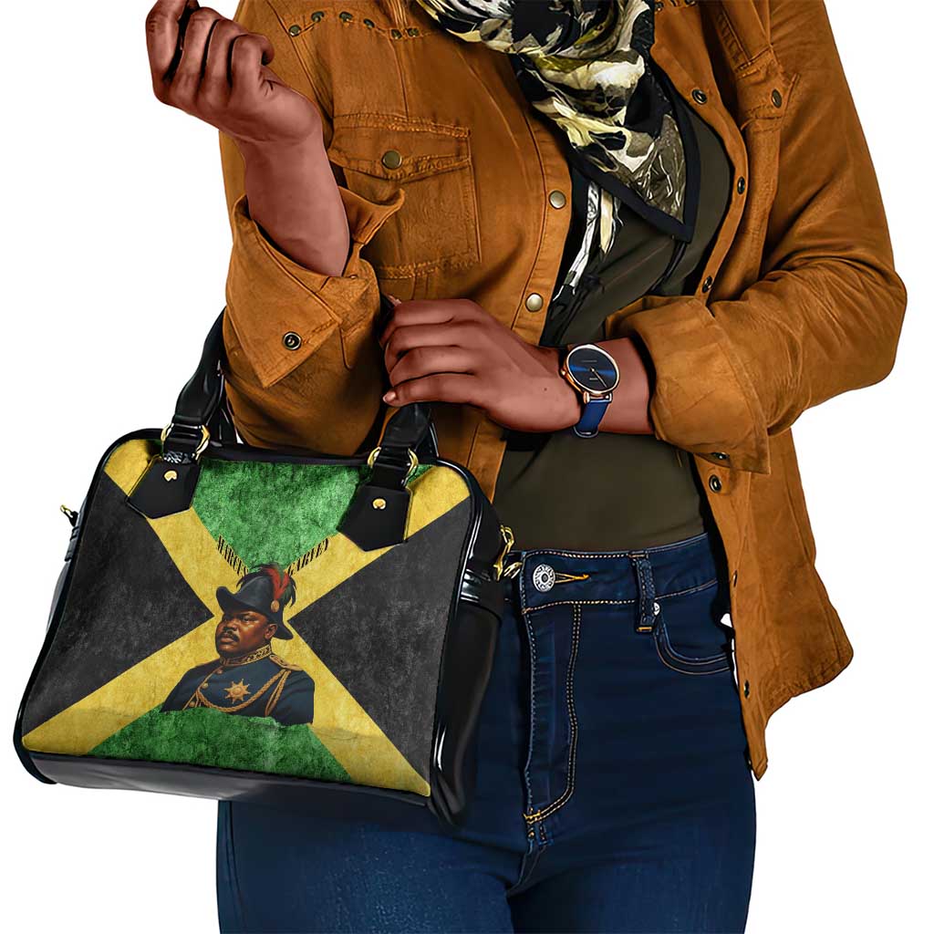 Marcus Garvey Shoulder Handbag Jamaican Flag Theme African Fist Civil Rights Symbol Pan African Tribute Design - African Pride