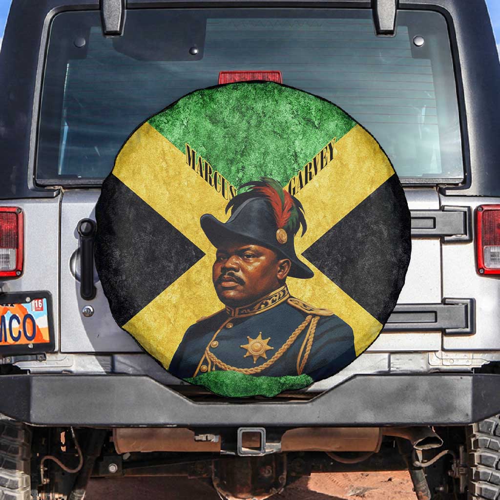 Marcus Garvey Spare Tire Cover Jamaican Flag Theme African Fist Civil Rights Symbol Pan African Tribute Design - African Pride