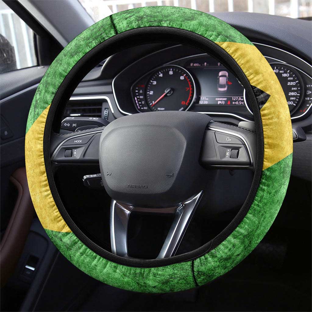 Marcus Garvey Steering Wheel Cover Jamaican Flag Theme African Fist Civil Rights Symbol Pan African Tribute Design - African Pride