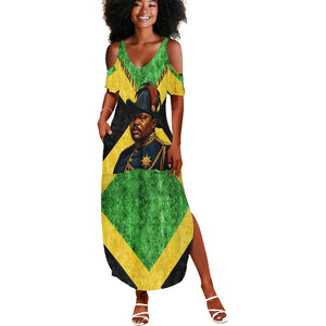 Marcus Garvey Summer Maxi Dress Jamaican Flag Theme African Fist Civil Rights Symbol Pan African Tribute Design TS04