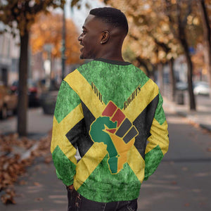 Marcus Garvey Sweatshirt Jamaican Flag Theme African Fist Civil Rights Symbol Pan African Tribute Design - African Pride