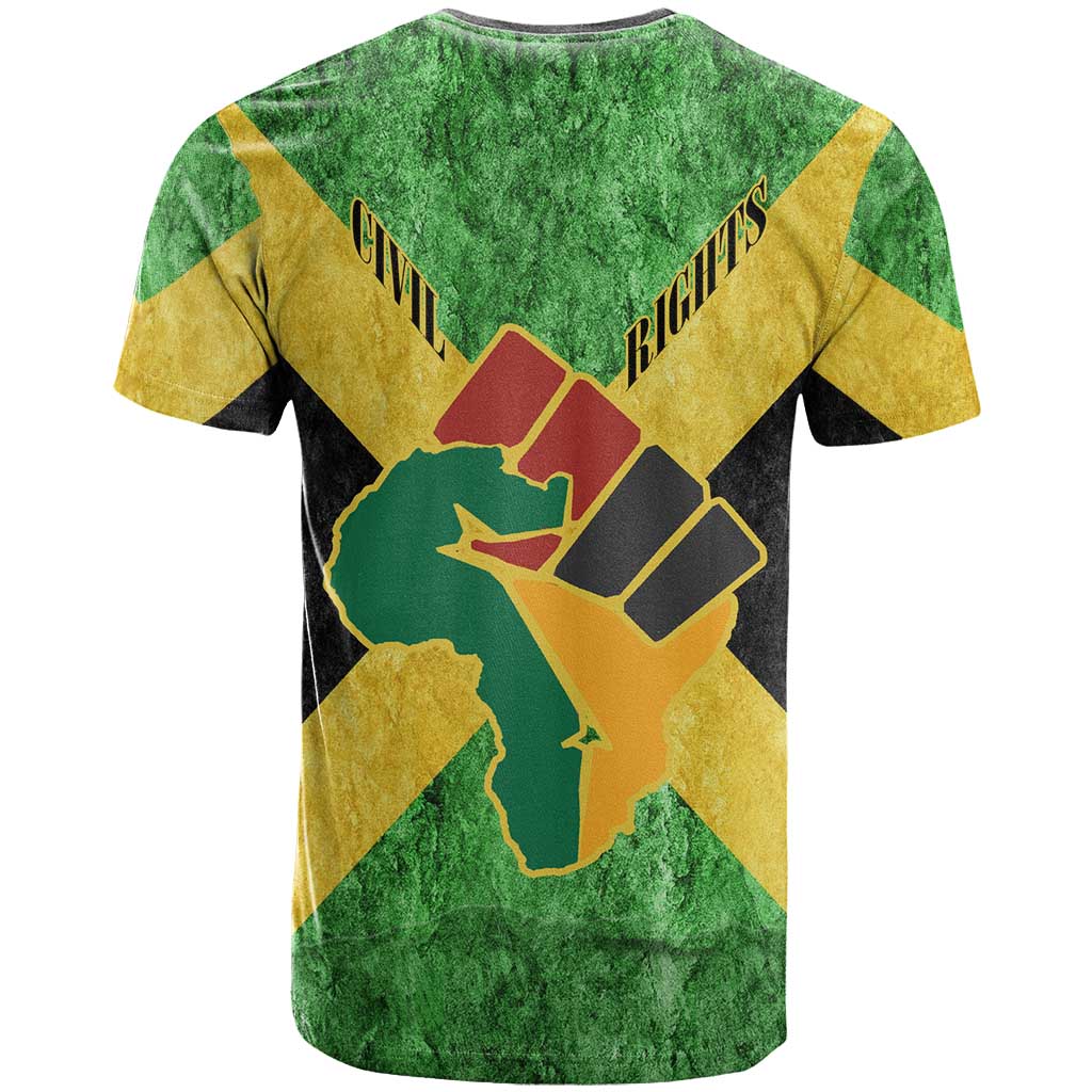 Marcus Garvey T shirt Jamaican Flag Theme African Fist Civil Rights Symbol Pan African Tribute Design TS04