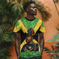 Marcus Garvey T shirt Jamaican Flag Theme African Fist Civil Rights Symbol Pan African Tribute Design TS04