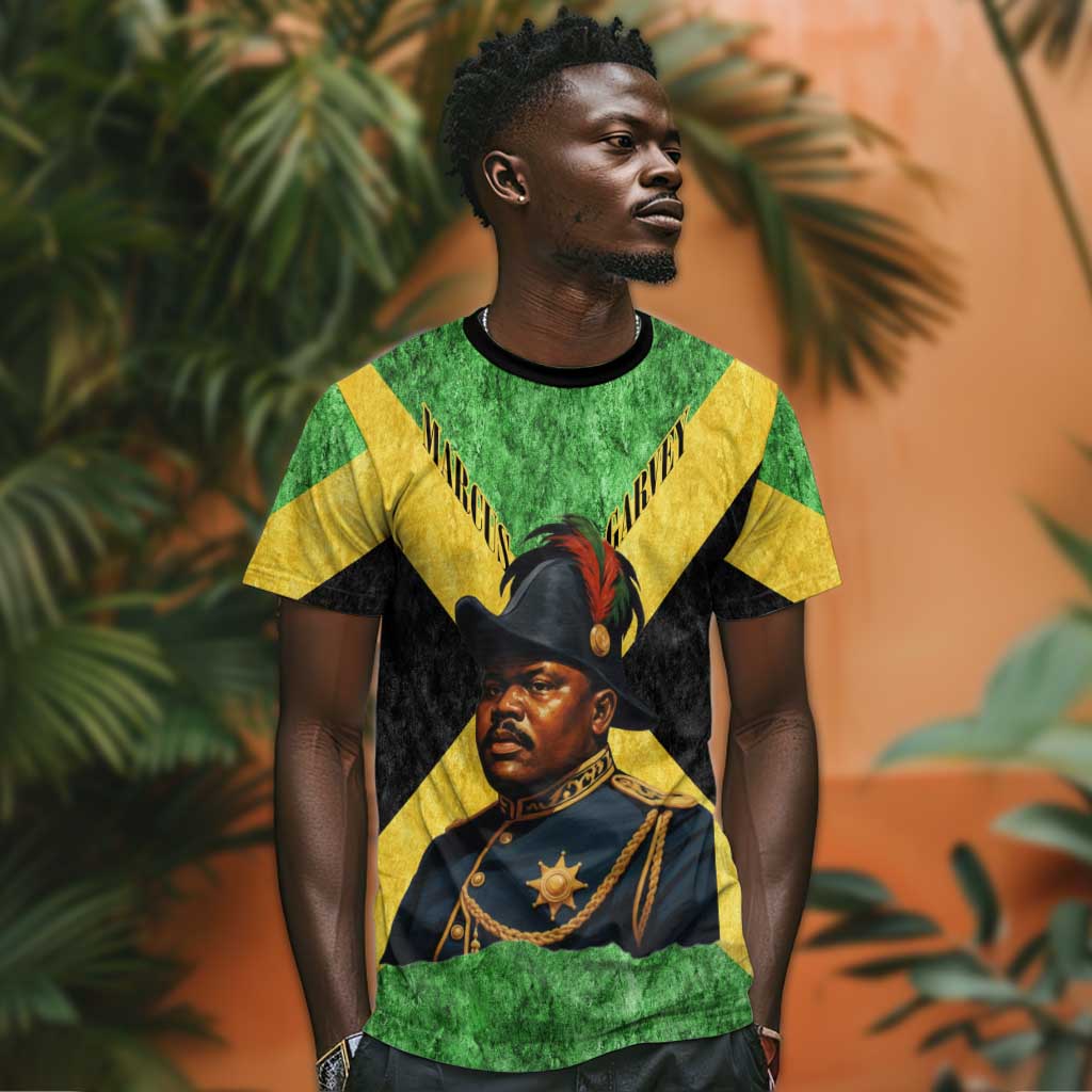 Marcus Garvey T shirt Jamaican Flag Theme African Fist Civil Rights Symbol Pan African Tribute Design TS04