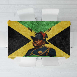 Marcus Garvey Tablecloth Jamaican Flag Theme African Fist Civil Rights Symbol Pan African Tribute Design - African Pride