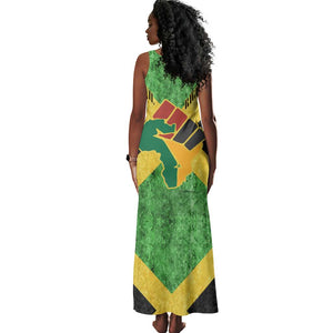 Marcus Garvey Tank Maxi Dress Jamaican Flag Theme African Fist Civil Rights Symbol Pan African Tribute Design - African Pride