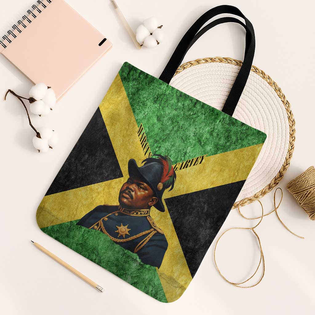 Marcus Garvey Tote Bag Jamaican Flag Theme African Fist Civil Rights Symbol Pan African Tribute Design - African Pride