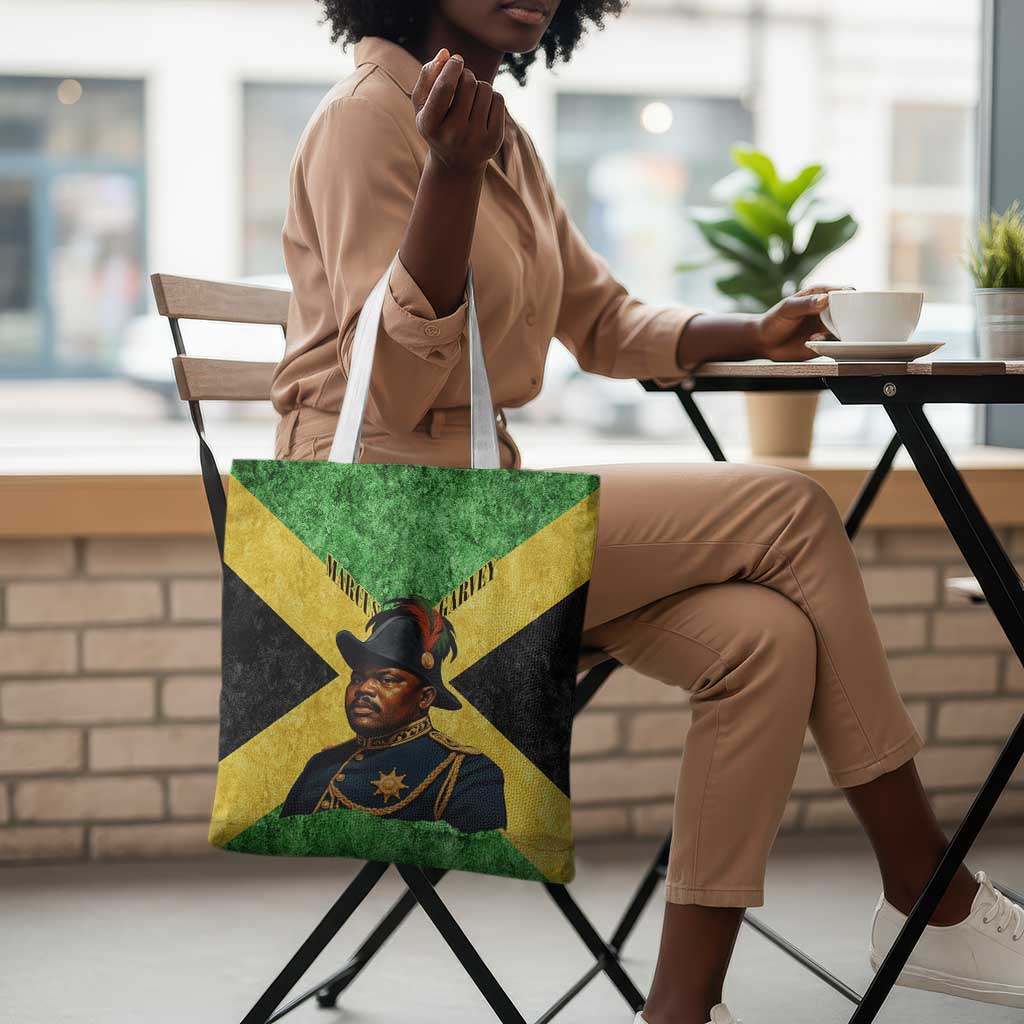 Marcus Garvey Tote Bag Jamaican Flag Theme African Fist Civil Rights Symbol Pan African Tribute Design - African Pride