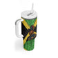 Marcus Garvey Tumbler With Handle Jamaican Flag Theme African Fist Civil Rights Symbol Pan African Tribute Design - African Pride