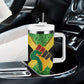 Marcus Garvey Tumbler With Handle Jamaican Flag Theme African Fist Civil Rights Symbol Pan African Tribute Design - African Pride