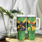 Marcus Garvey Tumbler With Handle Jamaican Flag Theme African Fist Civil Rights Symbol Pan African Tribute Design - African Pride