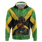 Marcus Garvey Zip Hoodie Jamaican Flag Theme African Fist Civil Rights Symbol Pan African Tribute Design - African Pride