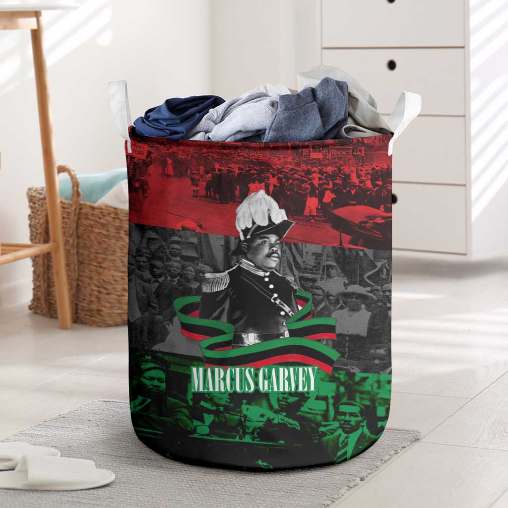 Marcus Garvey Laundry Basket Collage Design Progress Is the Attraction Quote Pan African Movement Tribute - African Pride
