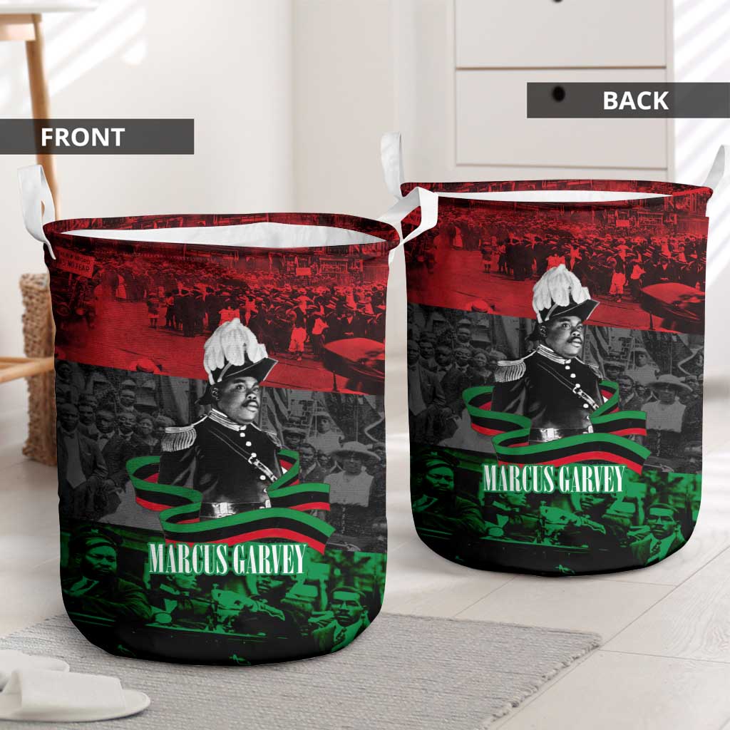 Marcus Garvey Laundry Basket Collage Design Progress Is the Attraction Quote Pan African Movement Tribute - African Pride
