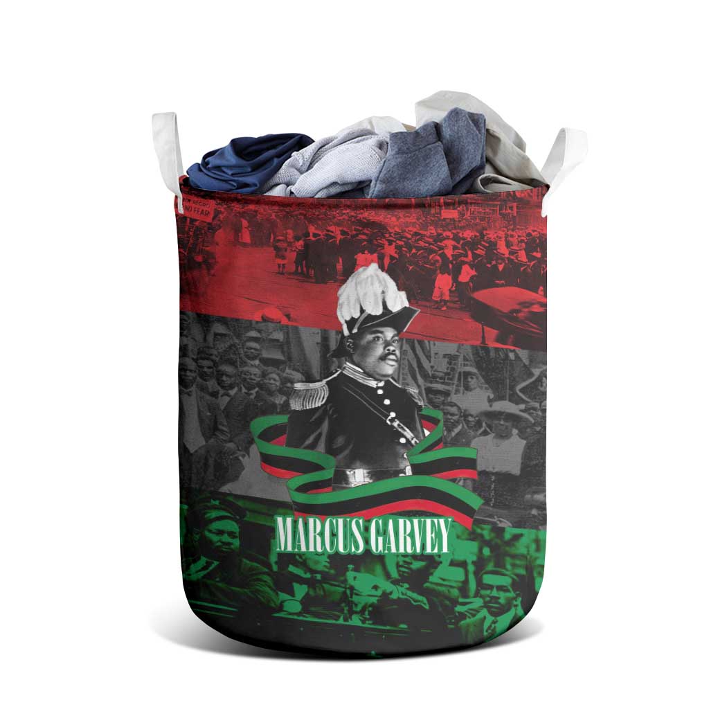 Marcus Garvey Laundry Basket Collage Design Progress Is the Attraction Quote Pan African Movement Tribute - African Pride