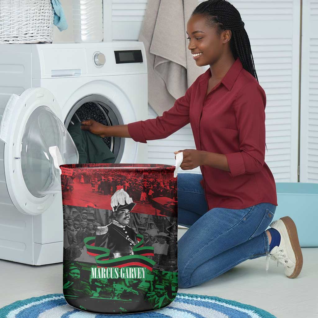 Marcus Garvey Laundry Basket Collage Design Progress Is the Attraction Quote Pan African Movement Tribute - African Pride