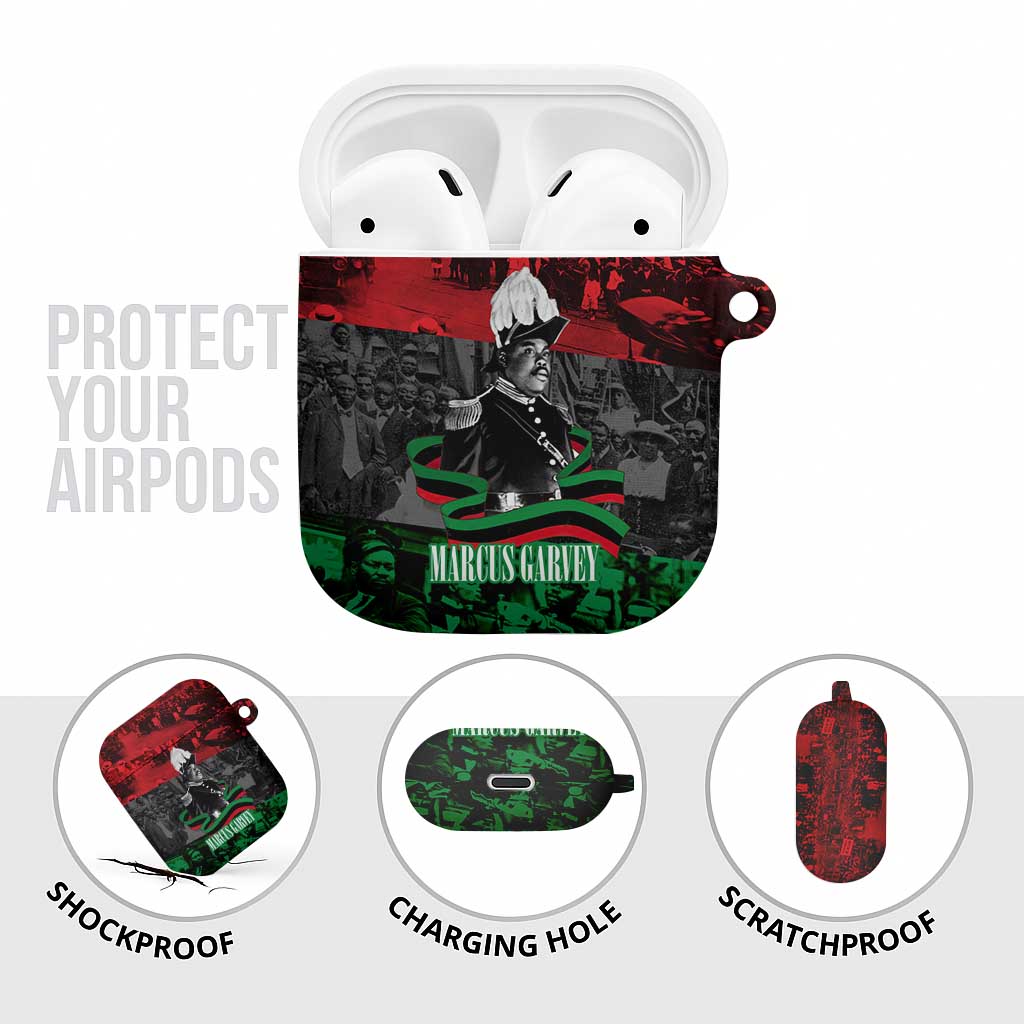Marcus Garvey AirPods Case Collage Design Progress Is the Attraction Quote Pan African Movement Tribute - African Pride
