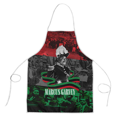 Marcus Garvey Apron Collage Design Progress Is the Attraction Quote Pan African Movement Tribute - African Pride