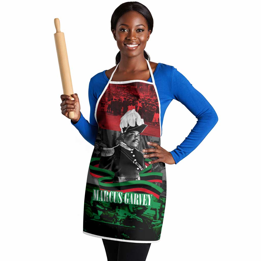 Marcus Garvey Apron Collage Design Progress Is the Attraction Quote Pan African Movement Tribute - African Pride