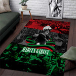 Marcus Garvey Area Rug Collage Design Progress Is the Attraction Quote Pan African Movement Tribute - African Pride