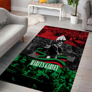 Marcus Garvey Area Rug Collage Design Progress Is the Attraction Quote Pan African Movement Tribute - African Pride
