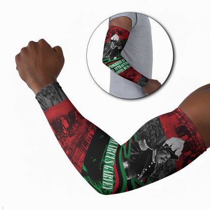 Marcus Garvey Arm Sleeves Collage Design Progress Is the Attraction Quote Pan African Movement Tribute - African Pride