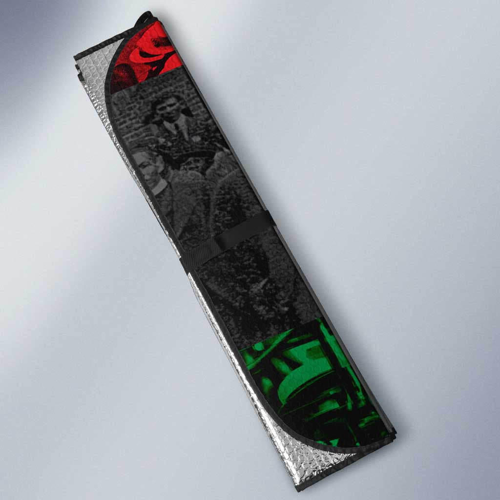 Marcus Garvey Auto Sun Shade Collage Design Progress Is the Attraction Quote Pan African Movement Tribute - African Pride