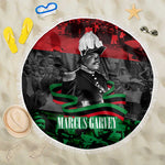 Marcus Garvey Beach Blanket Collage Design Progress Is the Attraction Quote Pan African Movement Tribute - African Pride