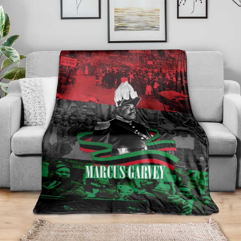 Marcus Garvey Blanket Collage Design Progress Is the Attraction Quote Pan African Movement Tribute - African Pride