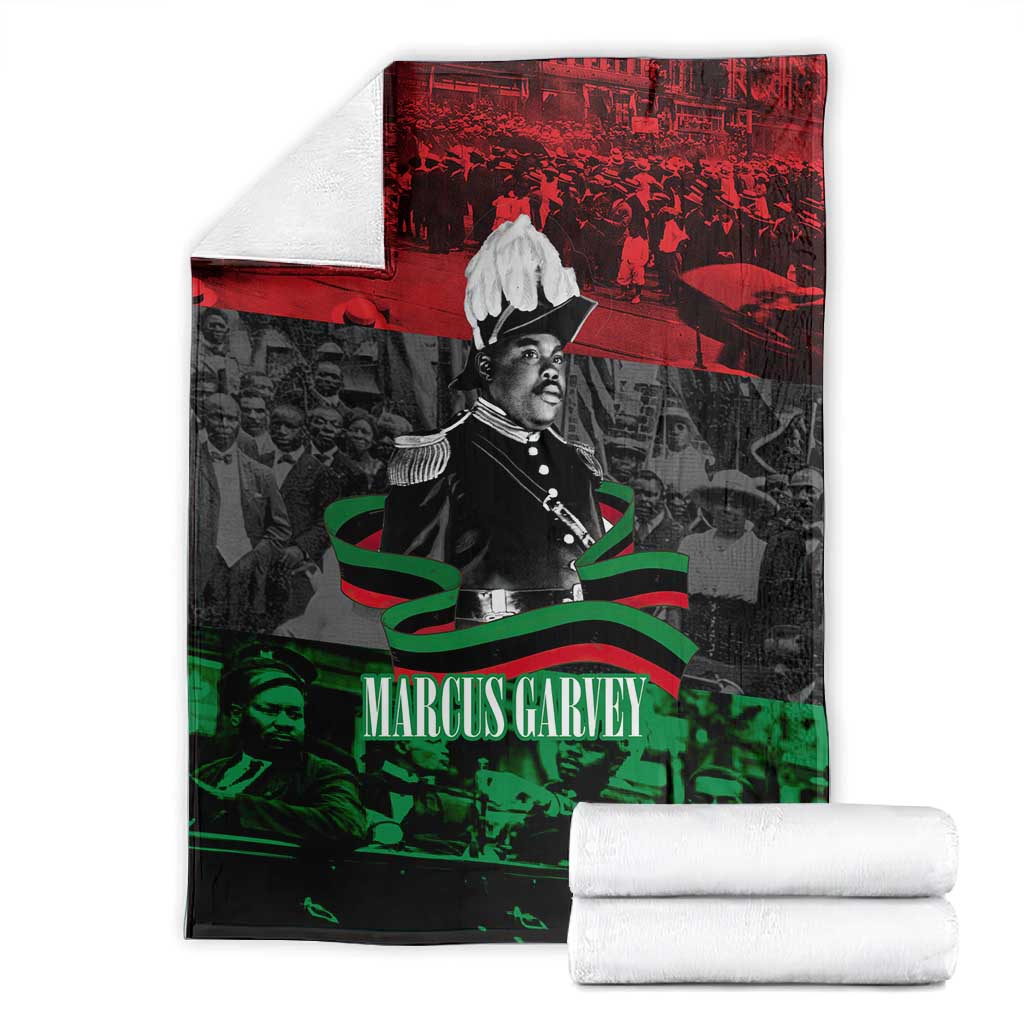 Marcus Garvey Blanket Collage Design Progress Is the Attraction Quote Pan African Movement Tribute - African Pride