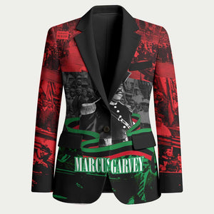 Marcus Garvey Blazer Collage Design Progress Is the Attraction Quote Pan African Movement Tribute - African Pride