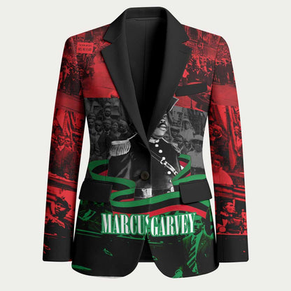 Marcus Garvey Blazer Collage Design Progress Is the Attraction Quote Pan African Movement Tribute - African Pride