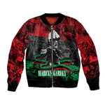Marcus Garvey Bomber Jacket Collage Design Progress Is the Attraction Quote Pan African Movement Tribute - African Pride