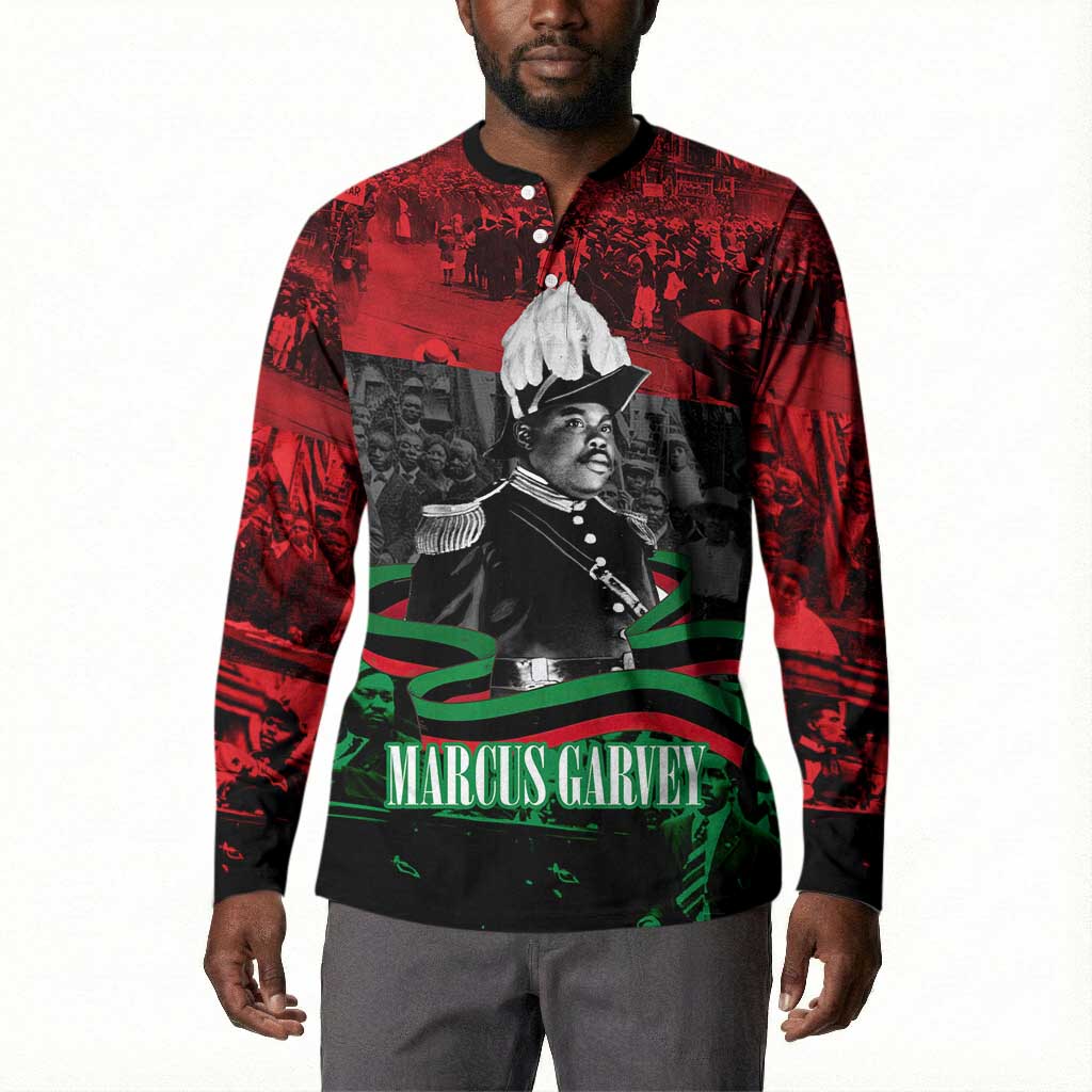 Marcus Garvey Button Sweatshirt Collage Design Progress Is the Attraction Quote Pan African Movement Tribute