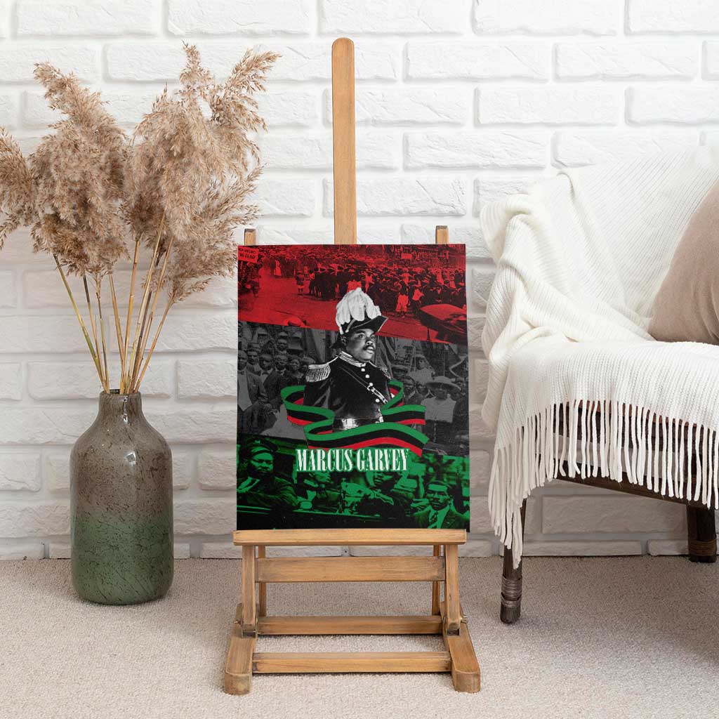 Marcus Garvey Canvas Wall Art Collage Design Progress Is the Attraction Quote Pan African Movement Tribute - African Pride