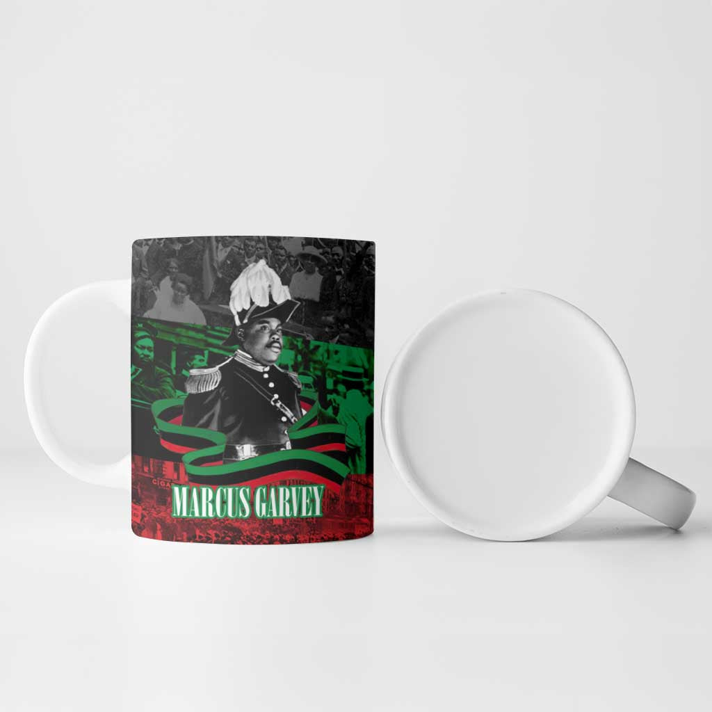 Marcus Garvey Ceramic Mug Collage Design Progress Is the Attraction Quote Pan African Movement Tribute - African Pride
