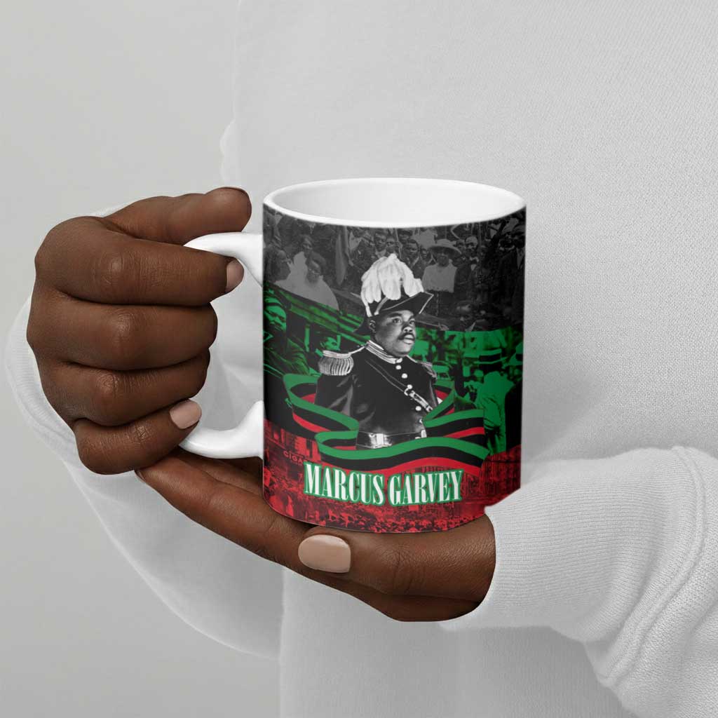 Marcus Garvey Ceramic Mug Collage Design Progress Is the Attraction Quote Pan African Movement Tribute - African Pride