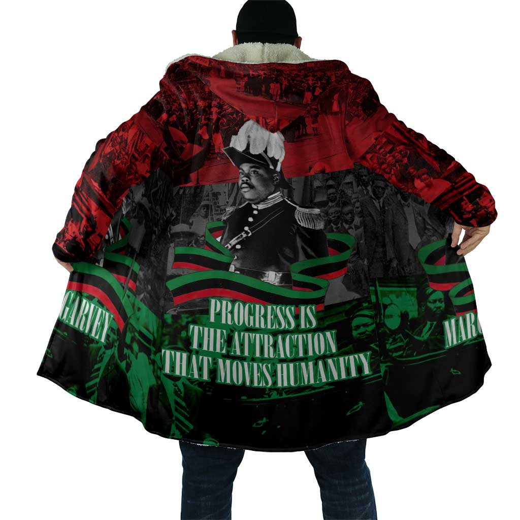 Marcus Garvey Cloak Collage Design Progress Is the Attraction Quote Pan African Movement Tribute - African Pride