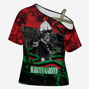 Marcus Garvey Cross Shoulder Shirt Collage Design Progress Is the Attraction Quote Pan African Movement Tribute - African Pride